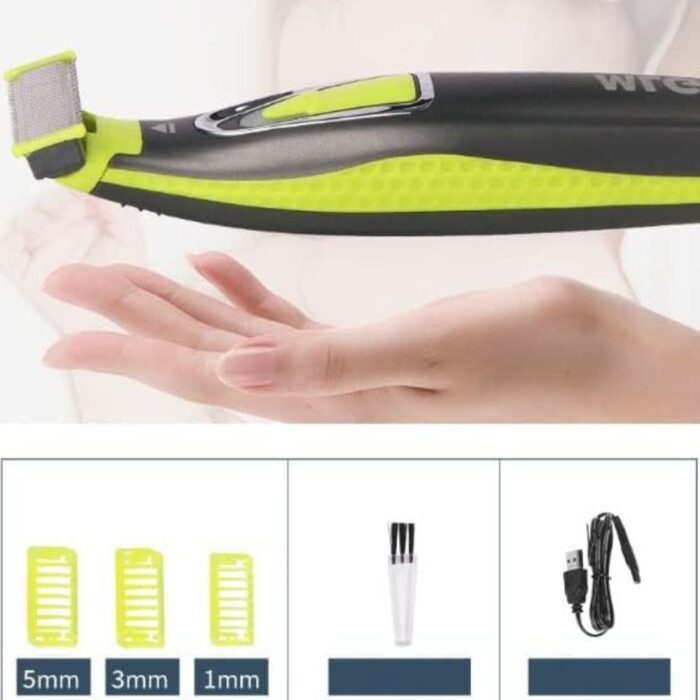 Rasoio Professionale con Doppia Lama Ultrasottile | Regolabarba USB + 3 Pettini Inclusi