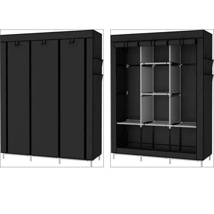 Armadio in Tessuto 170x130x45 cm Richiudibile 6 Ripiani | Guardaroba Compatto
