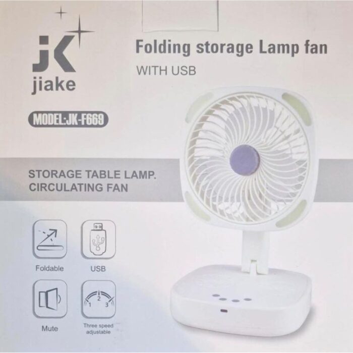 Ventilatore da Tavolo Ricaricabile 3 Velocità Pieghevole e Silenzioso