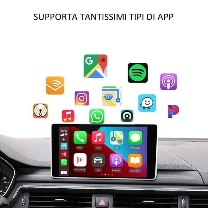 Adattatore CarPlay Wireless 4.0 | Trasforma CarPlay Cablato in Wireless per iPhone e Android Auto