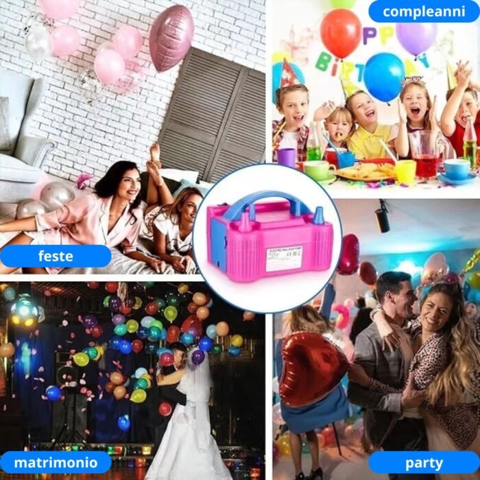 Gonfiatore Palloncini Elettrico 600W | Pompa Potente Doppio Ugello per Eventi e Feste