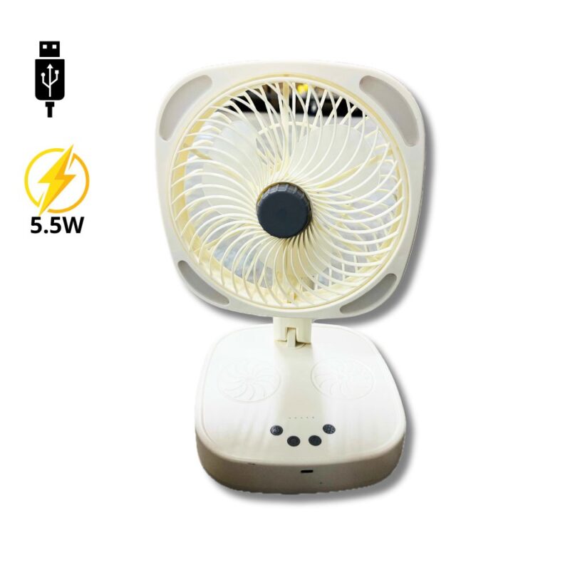 Ventilatore da Tavolo Ricaricabile 3 Velocità Pieghevole e Silenzioso