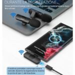 2 pz Microfono Lavalier Wireless Type-C 2 Microfoni Plug & Play