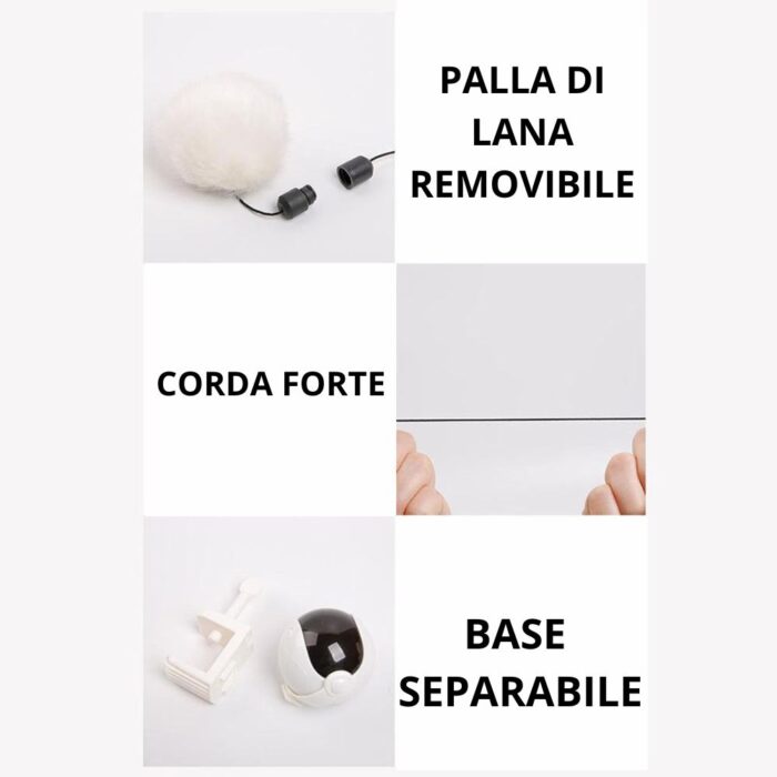 Giocattolo Interattivo per Gatti con Corda Automatica | Palla Elettrica Sollevamento Educativa