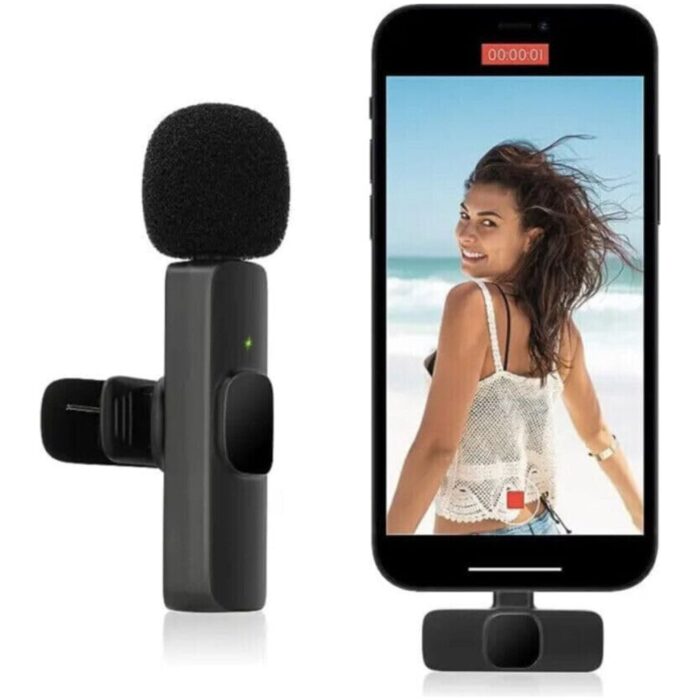 2 pz Microfono Lavalier Wireless Type-C 2 Microfoni Plug & Play con Riduzione Rumore