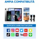 2 pz Microfono Lavalier Wireless Type-C 2 Microfoni Plug & Play con Riduzione Rumore