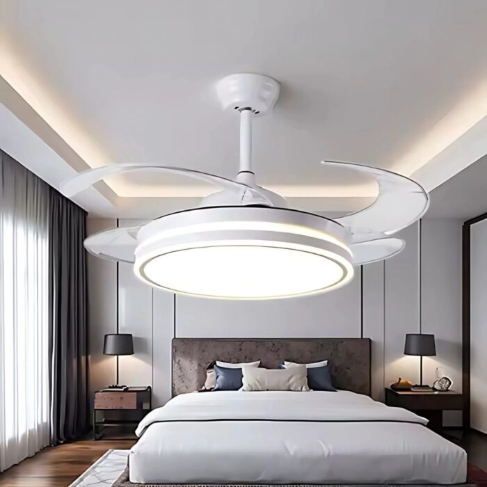 Ventilatore da Soffitto con Luce LED 200W | Lampadario con Pale e Luce Switch 3 Toni