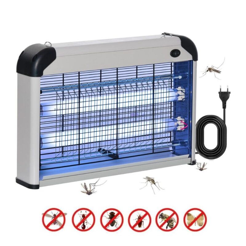Zanzariera Elettrica UV 20W Potente Anti-Insetti da 60m² per Casa e Giardino