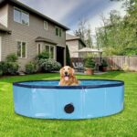 Piscina per Cani Ø160cm Antiscivolo Pieghevole Resistente e Facile da Riempire