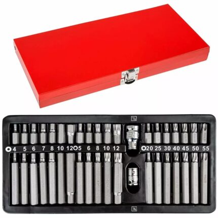 Kit Chiavi Torx Professionali 54 Pezzi Esagonali, Mille Righe Anti Spanatura