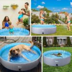 Piscina per Cani Ø160cm Antiscivolo Pieghevole Resistente e Facile da Riempire